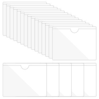 Glenmal 50 Pcs Clear Self-Adhesive Label Pockets - 3.5x3.5" Photo Sleeves  For Index Cards & Organizing 3.5x3.5 Plastic Sleeves