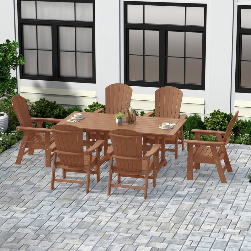 Altura 7-Piece Poly Eco-Friendly All Weather Outdoor Dining Set with Armchairs