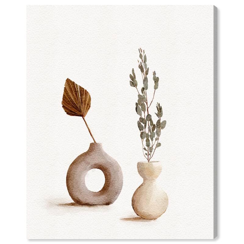 Wynwood Studio Canvas Floral and Botanical Contemporary Abstract Vase Wall Art Canvas Print