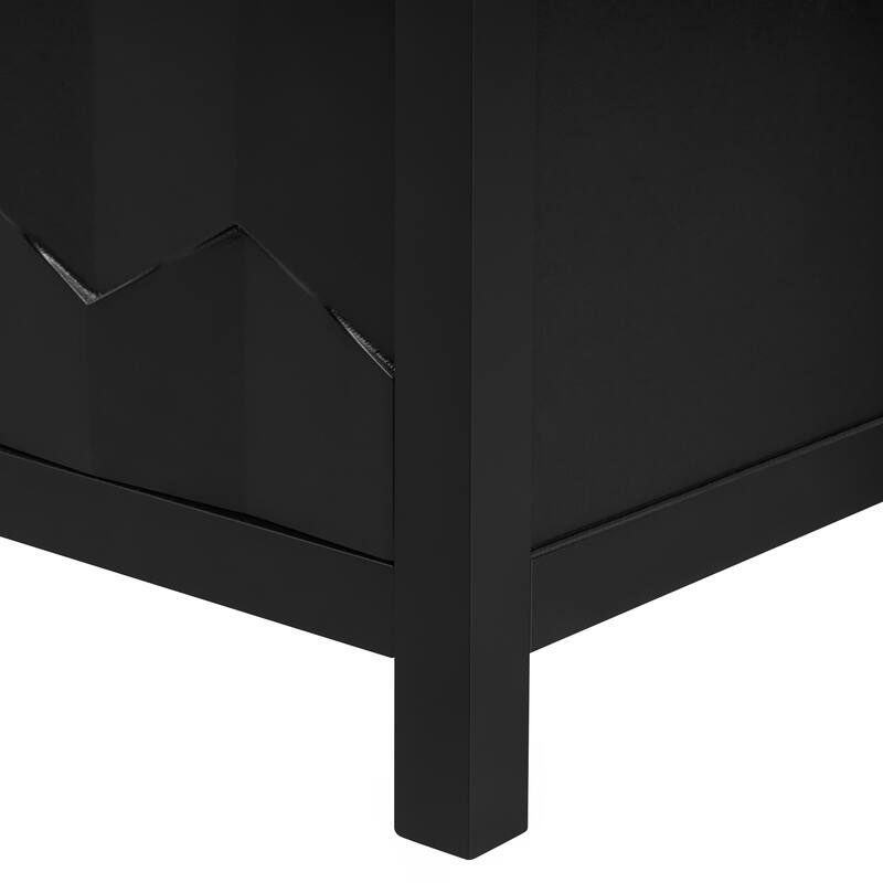 4-Door Console Sideboard with Metal Handles for Living Room or Entryway Storage Solutions