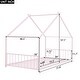 preview thumbnail 7 of 7, Pink Twin Size Metal House Bed with Roof, Fence, and Back