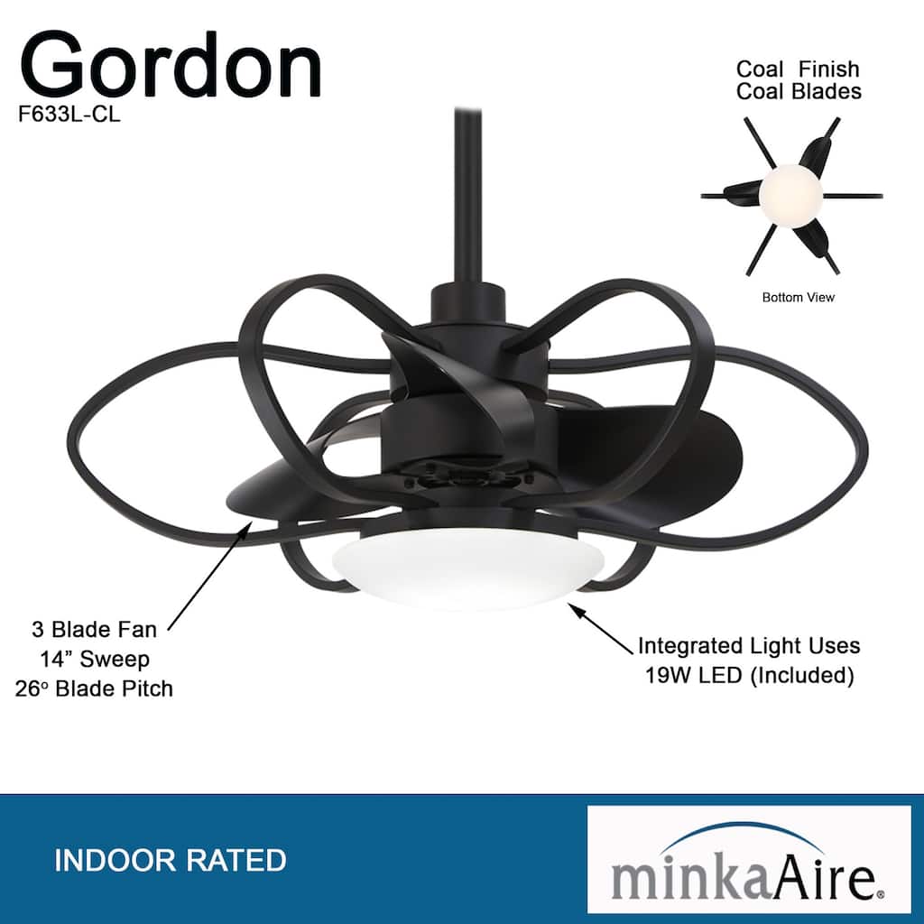 Minka Aire Gordon Coal 3 Blade 29 Inch Indoor Ceiling Fan