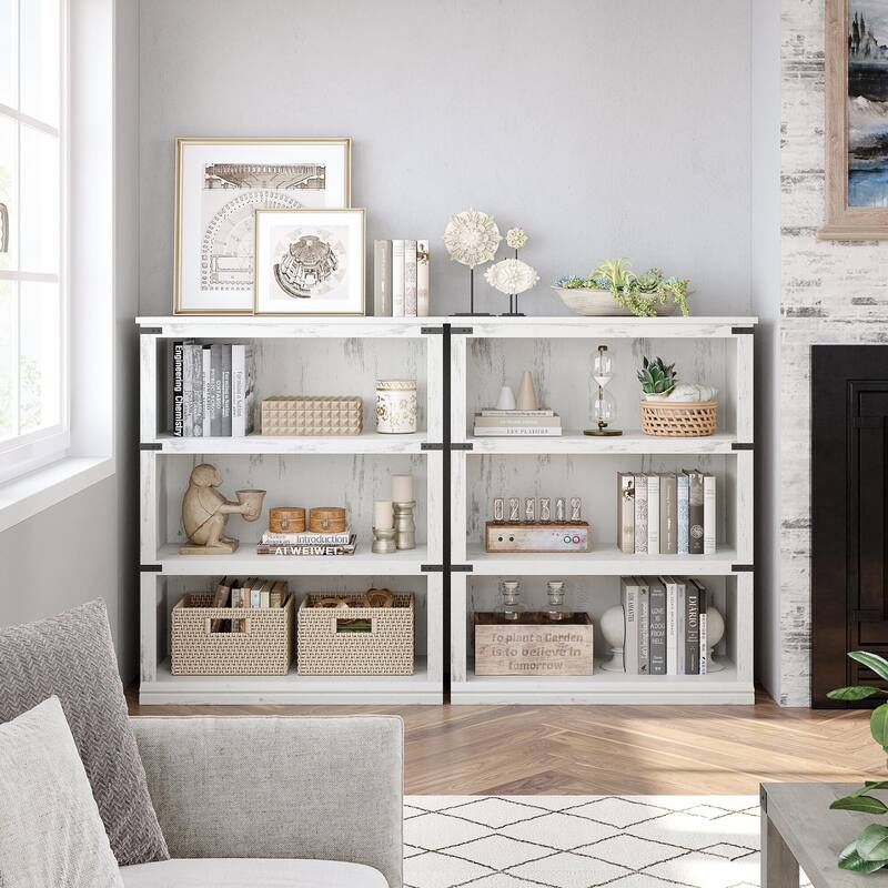 3 Tier Bookcase, Freestanding Wooden Bookshelf Storage Organizer Display Shelf