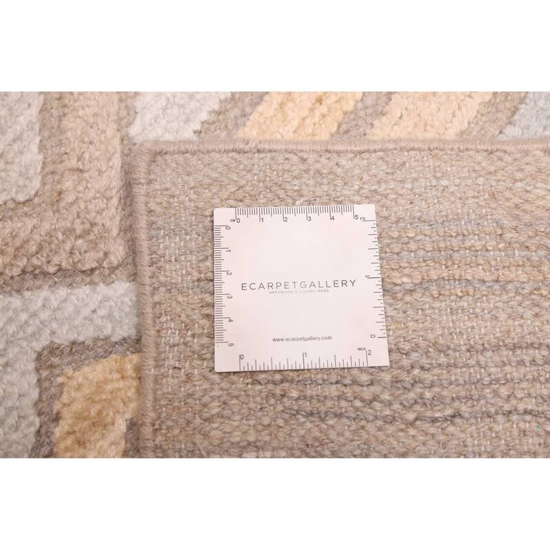 ECARPETGALLERY Hand-knotted Tangier Taupe Silk, Wool Rug - 9'2 x 11'9