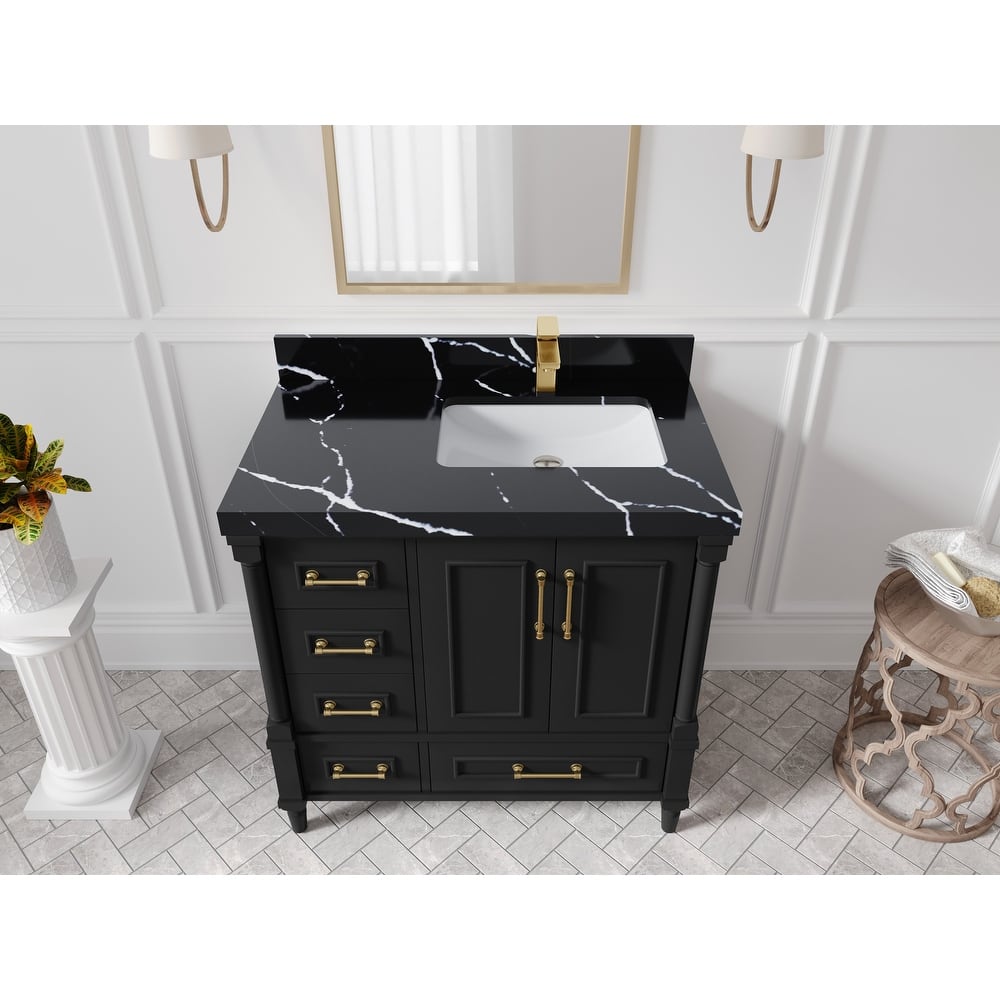 Willow Collections 36 in. W x 22 in. D Aberdeen Right Offset Sink Bathroom Vanity with Countertop