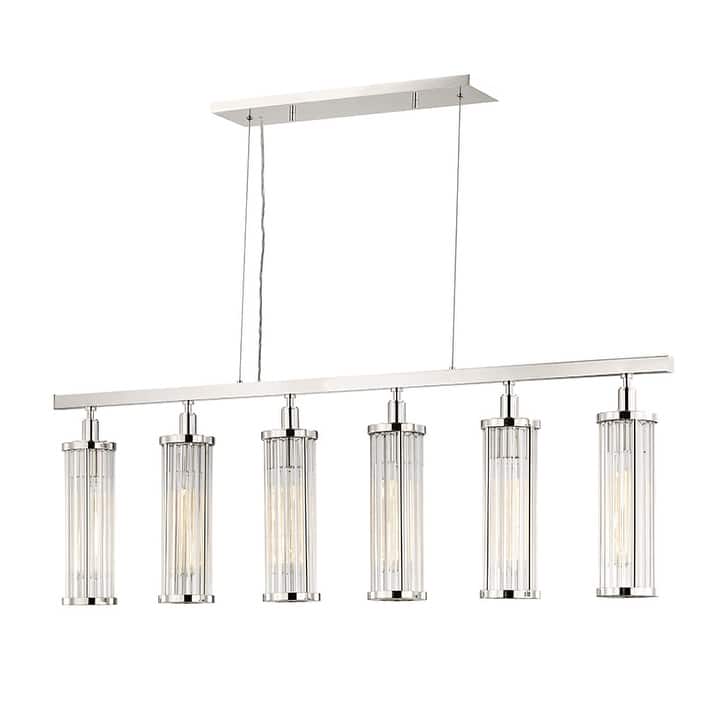 Hudson Valley Lighting Marley 6 Light 47" Wide Linear Chandelier - Polished Nickel