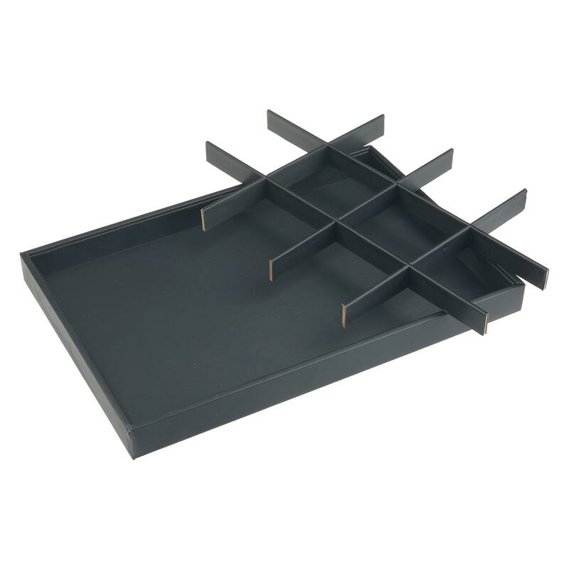 PU Leather Jewelry Organizer Trays with Removable Dividers for Drawers, Jewelry Organizer Drawer Container Display Case Storage