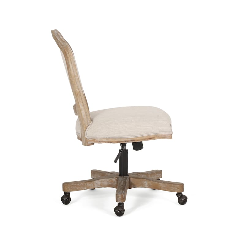 Fashion Office Chair Lift Office Chair with Rubber Wood Frame Adjustable Height and Casters, for Office