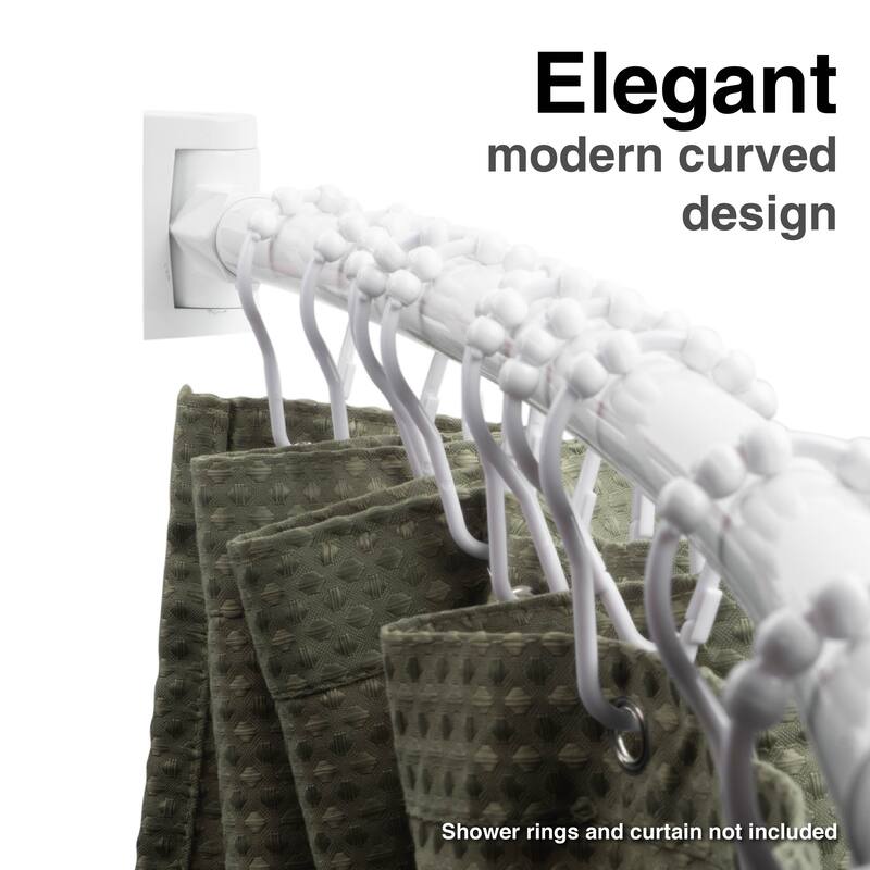 Curved Shower Curtain Rod Adjustable 36 to 61 inches by JS Jackson Supplies