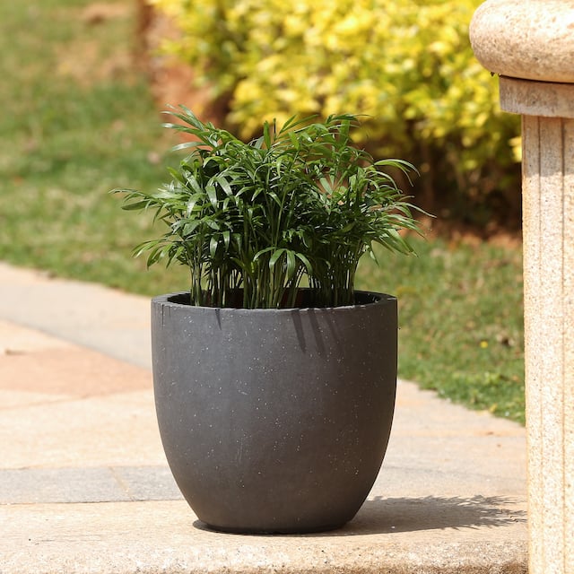 Round Indoor/Outdoor MgO Planter - small - Grey