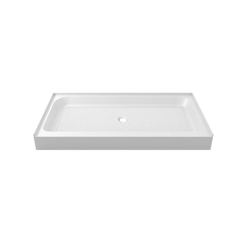 Indigo Home 60x32 inch Single Threshold Shower Tray Center Drain in White