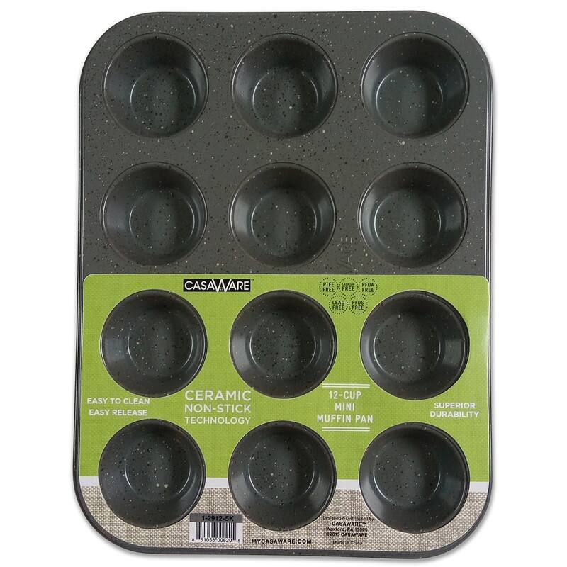casaWare 3pc Toaster Oven Set (Baking Pan, Loaf Pan,Mini Muffin Pan)