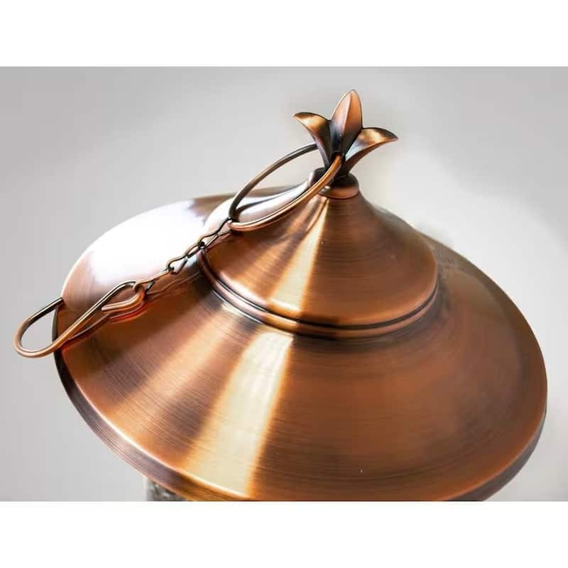 Copper Metal-Port Wild Bird Feeder 10lbs Capacity with Perches - Height: 24.6 inches