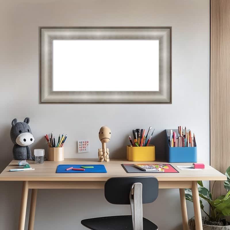 Amanti Art Imperial Silver Framed Dry Erase Magnetic Board