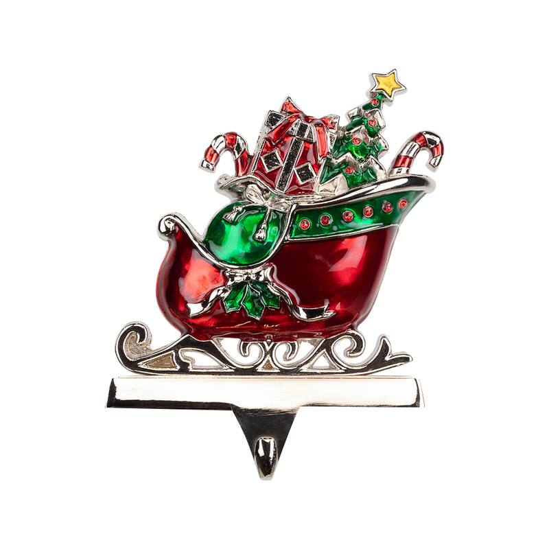 Present Filled Sleigh Christmas Stocking Holder - 5.5"