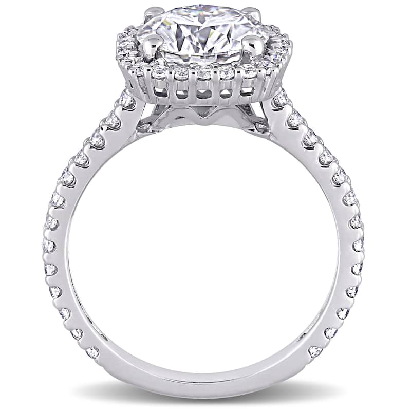 Miadora 2 1/2ct DEW Moissanite Halo Engagement Ring in 10k White Gold