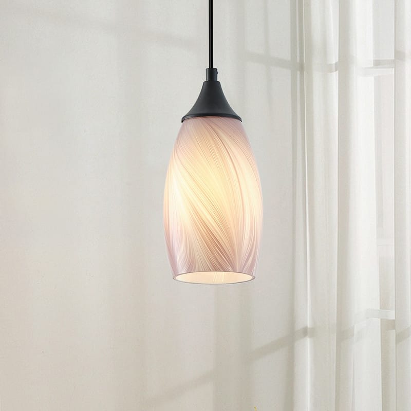 Black Metal and Glass Pendant Light for Kitchen Island Dining Room