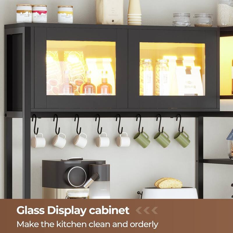 Bakers Rack for Kitchen with Storage Coffee Bar Cabinet