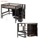 preview thumbnail 17 of 37, Full Size Loft Bed with Bookshelf, Wardrobe, Solid Wooden Frame Desk, Storage Staircases, Drawer Safety Guardrail