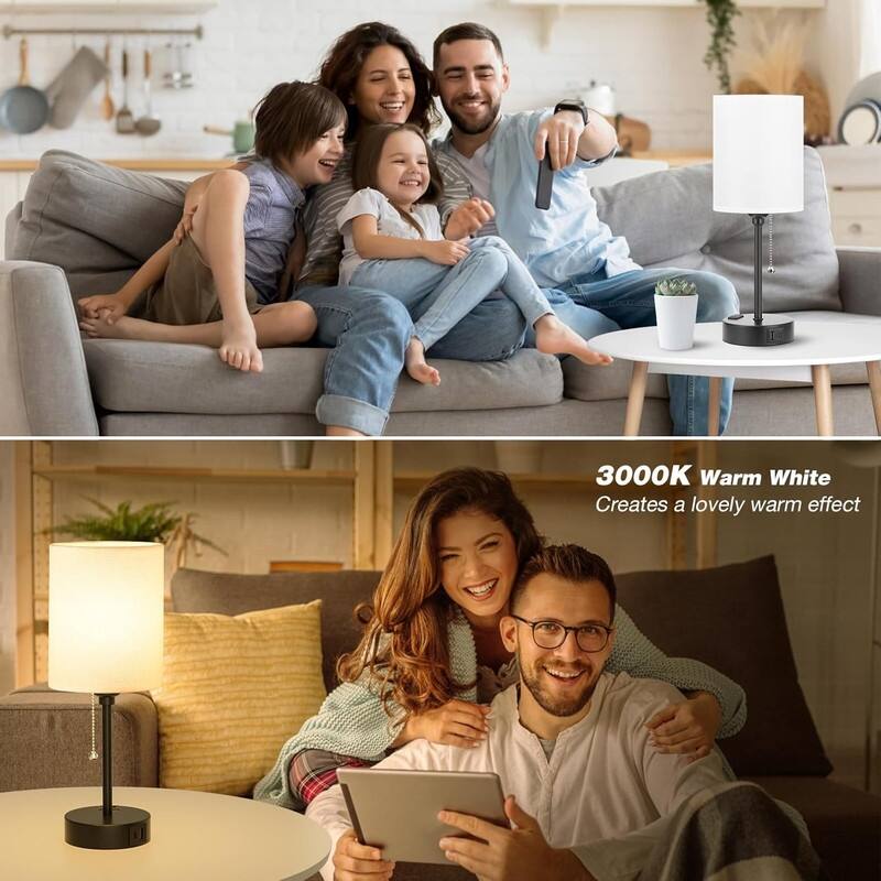 Small Bedside Table lamp for Bedroom - 3 Color Temperatures