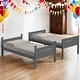 preview thumbnail 1 of 6, Wooden Versatile Twin over Twin Bunk Bed with Built-in Ladder Grey