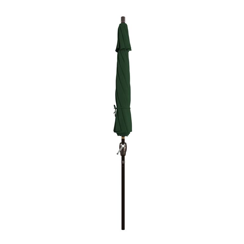 California Umbrella 9' Round Crank Lift Push Button Tilt Bronze Aluminum Patio Umbrella Sunbrella