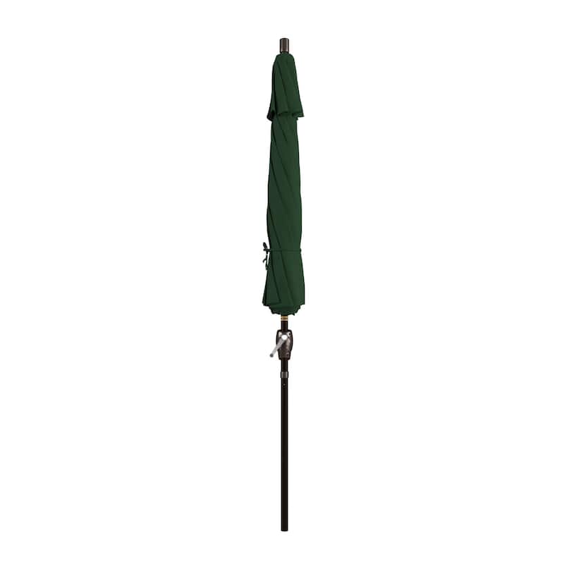 California Umbrella 9-foot Round Crank Lift, Push ButtonTilt, Bronze Frame Finish, Aluminum Patio Umbrella with Sunbrella Fabric