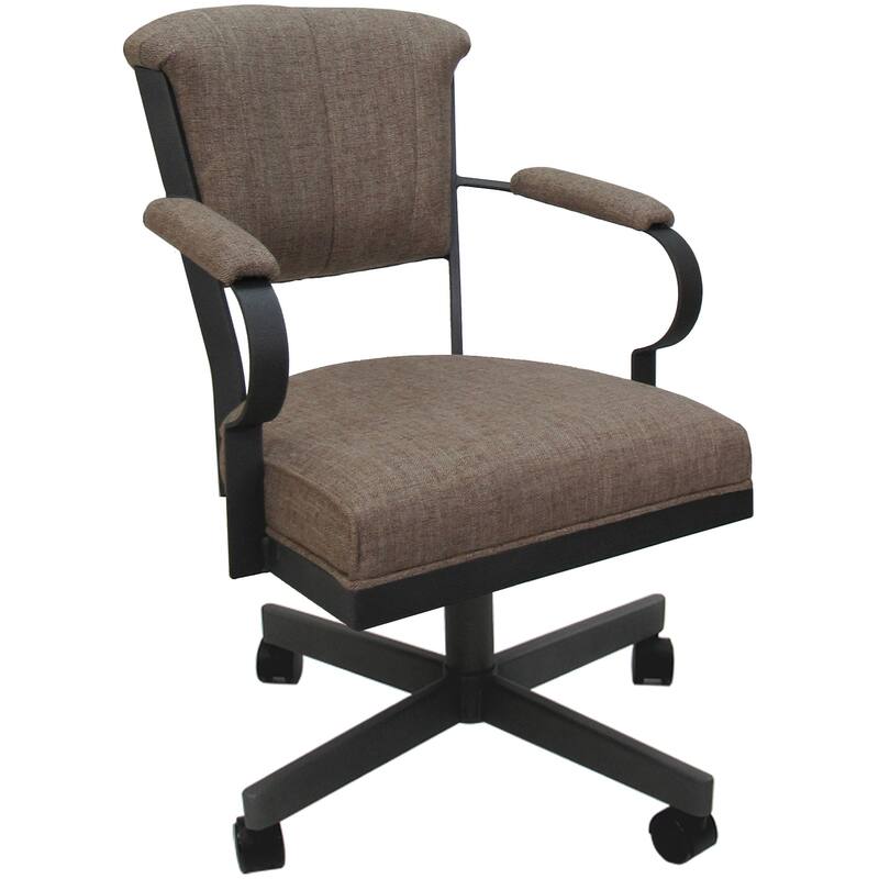 Miami Swivel Metal Caster Chair on Reading Base - 18" High Seat - Basin Beige - Grey