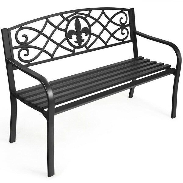 Heavy duty metal garden hot sale bench