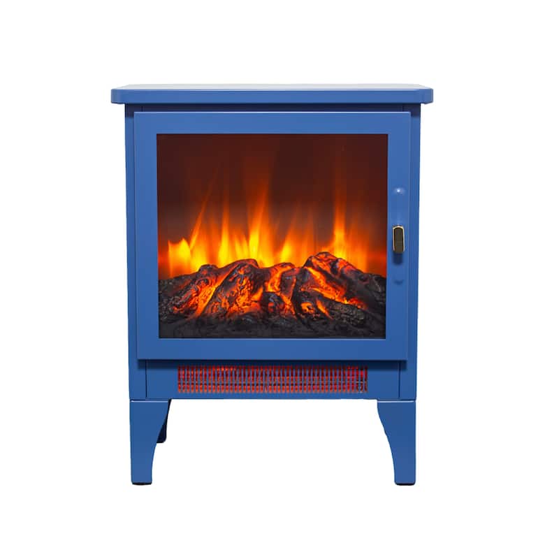 17 inch Freestanding Electric Fireplace Stove heater with 3D Flame Effect - N/A
