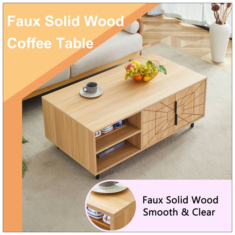 Spider Web Textured Modern MDF Coffee Table
