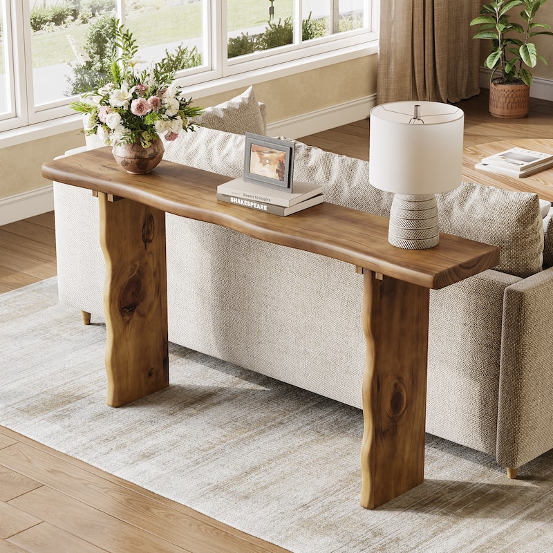 63'' Solid Wood Console Table - Brown