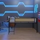 preview thumbnail 22 of 33, Full Size Led Loft Bed Frame Double Bed with Rectangular Desk, Led Lights, With Storage Shelves And Hanging Storage
