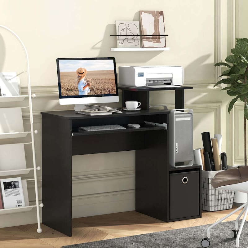 Costway Home Office Computer Desk Space-saving Study Writing Desk with - See Details