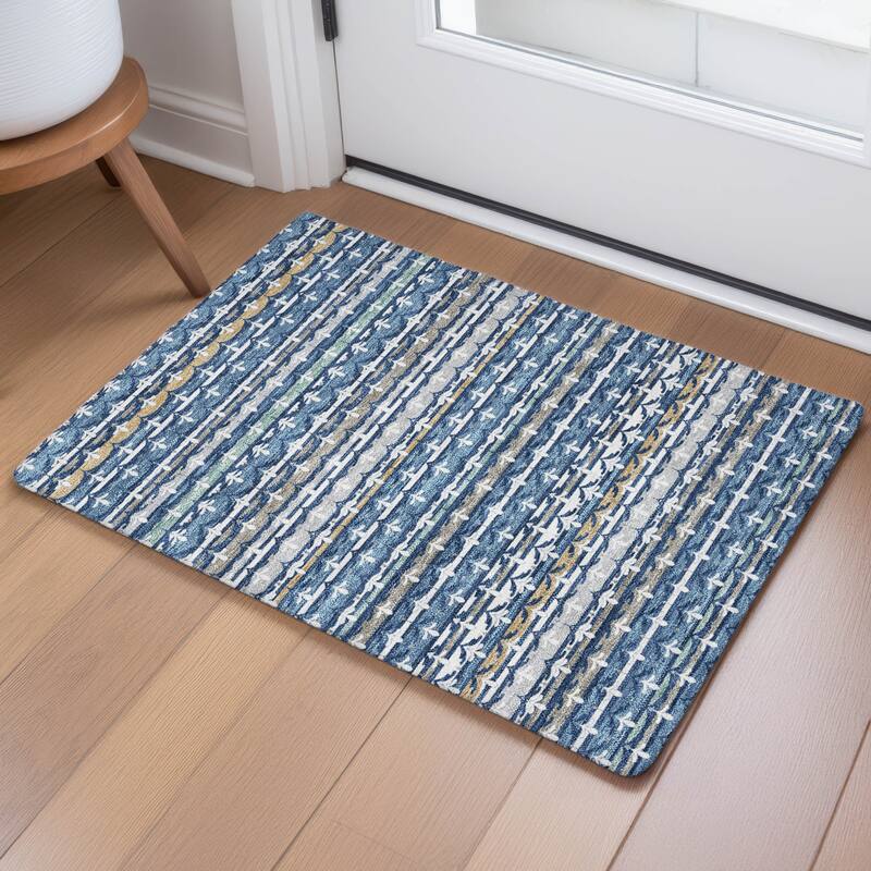 Machine Washable Indoor/ Outdoor Stripe Bramlage Chantille Rug