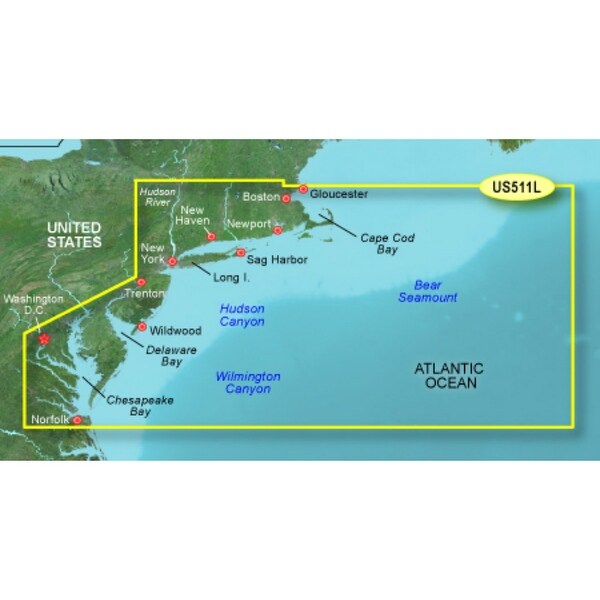 Garmin BlueChart g3 Vision VUS511L (SD Card) BlueChart g3 Vision VUS511L Boston - Norfolk (SD Card) - Blue