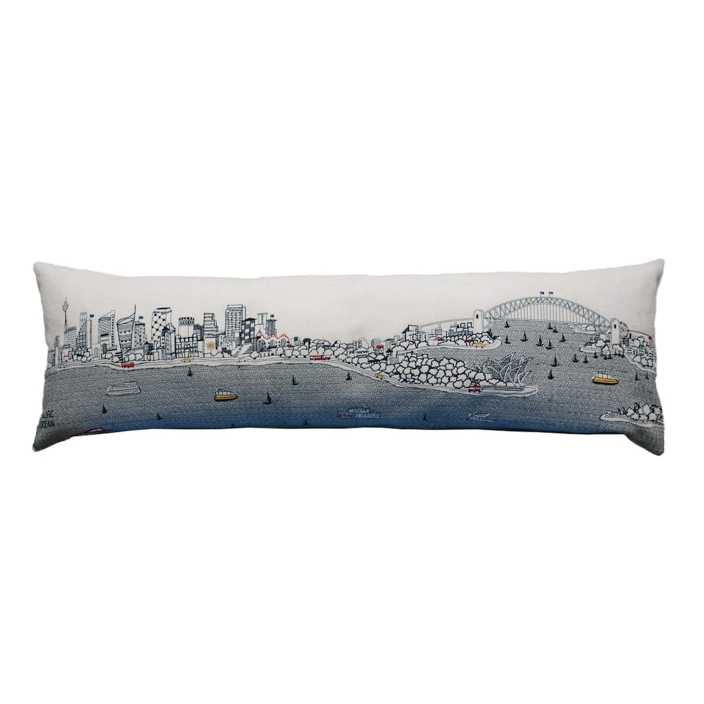 14" X 46" Cream Wool Zippered Pillow
