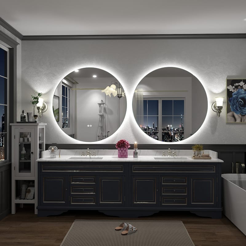 UL Certified Multiple shapes Frameless Anti-Fog 3 Colors Dimmable LED Backlit Wall Bathroom Vanity Mirror