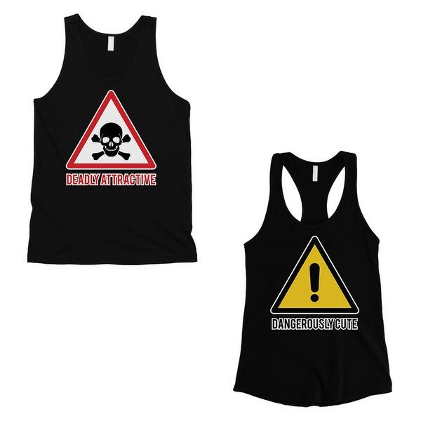 Shop Attractive Cute Black Matching Tank Tops Couples Workout