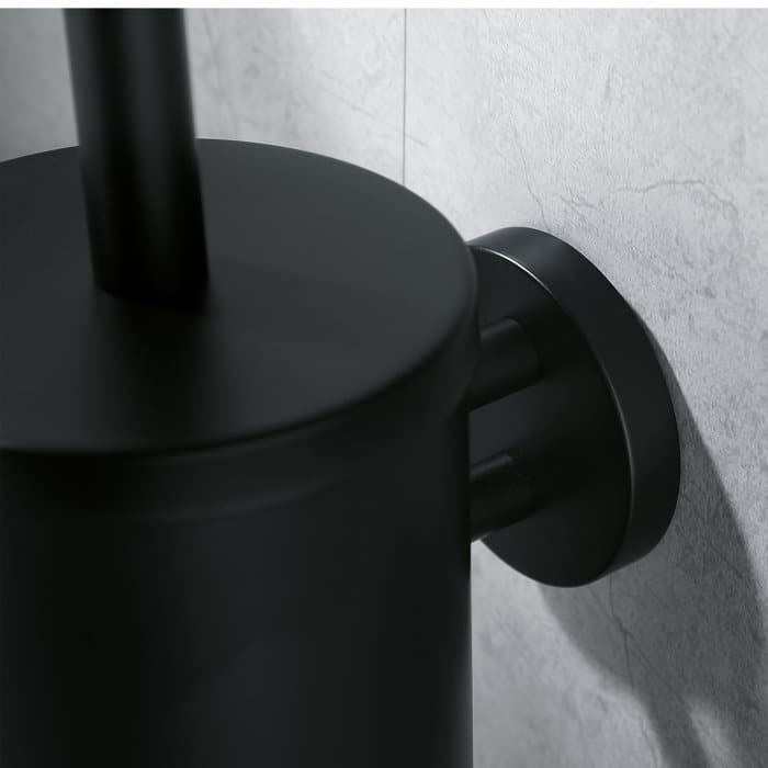 14" Stainless Steel Toilet Brush and Holder Toilet Brush Holder Set - N/A