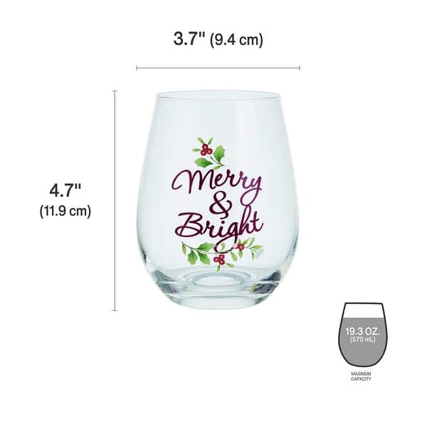 Pfaltzgraff Winterberry Set of 4 Stemless Wine Glasses, 19.3 Oz - 19.3-oz -  Bed Bath & Beyond - 34525693