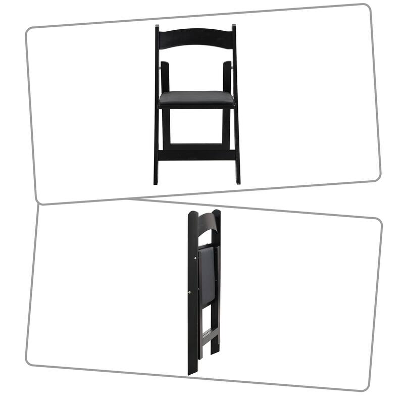 Modern simple style foldable dining chair set with upholstered cushions