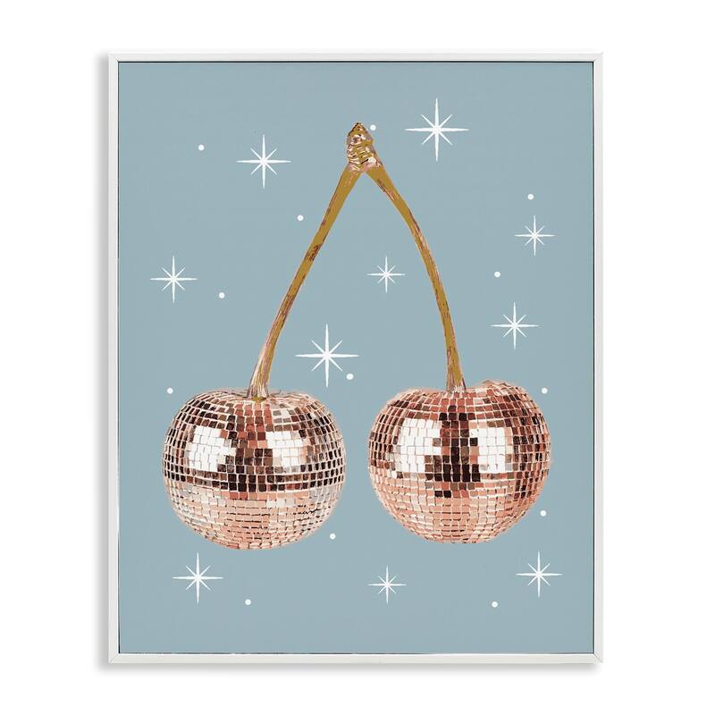 Stupell Luminous Glam Cherries Framed Giclee Art Design By Lil' Rue - 16 x 20 - White