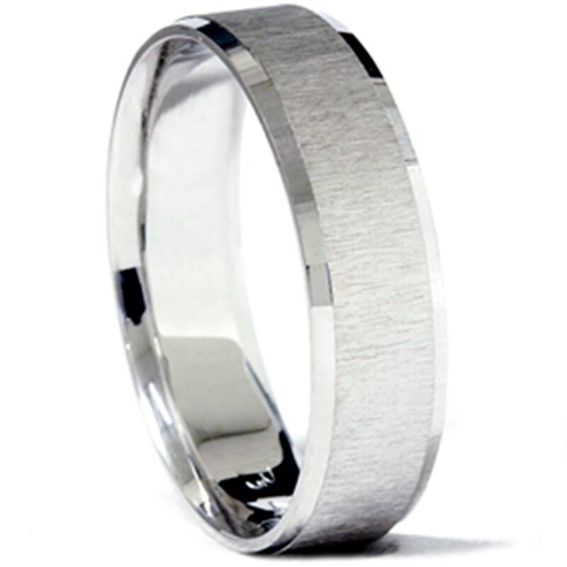 Mens 6mm Comfort Fit Matte Wedding Band Ring New