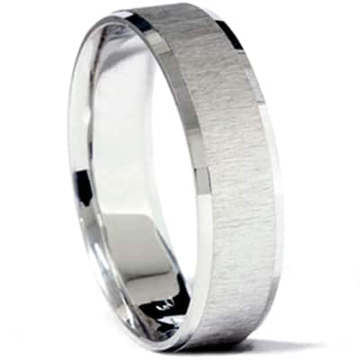 Mens 6mm Comfort Fit Matte Wedding Band Ring New