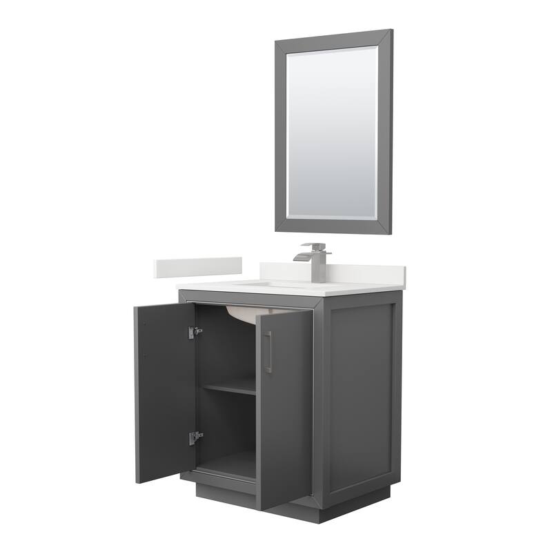 Icon 30-inch Single Vanity, Quartz Top, 24-inch Mirror
