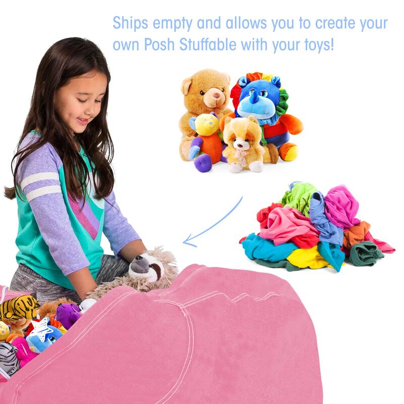Kids' Stuffed Animal Storage Bean Bag Chair Cover or Toy Organizer