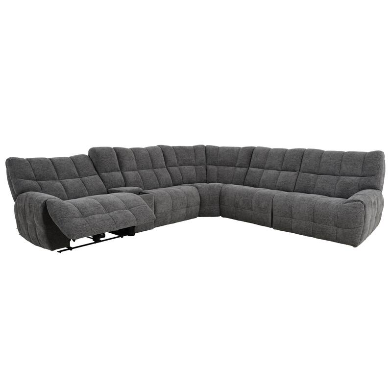 Furniture of America Aurei Modern Reclining Sectional with Console and USB Ports