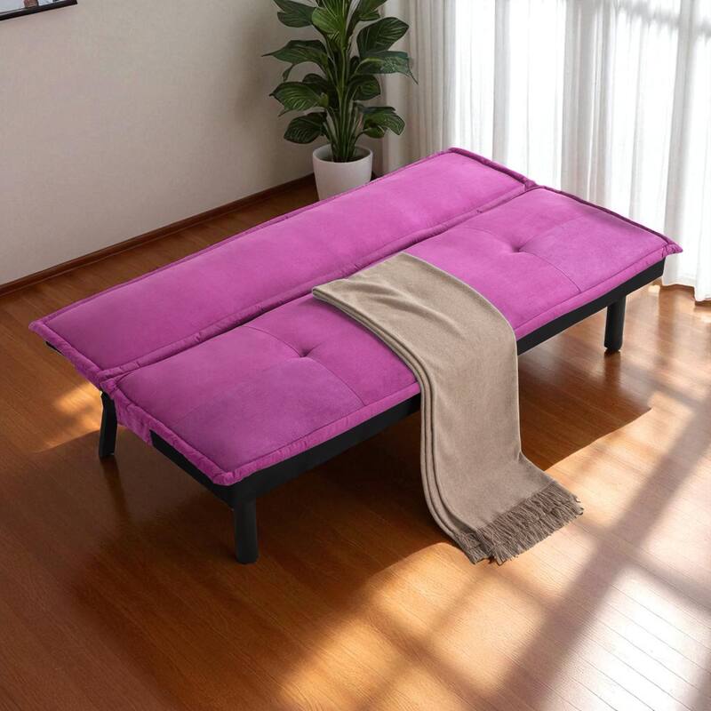 KISRAIS 64.6" Wide Adjustable Upholstered Futon Sleeper Sofa Bed