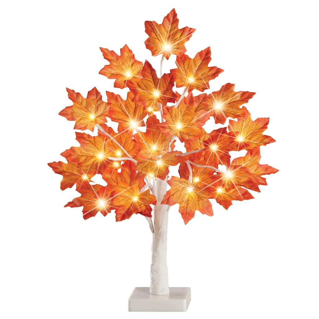 LED Lighted Artificial Autumn Maple Tabletop Tree - 11.5 x 19.5 x 11.5